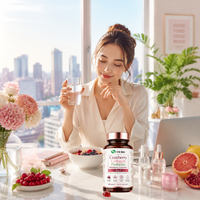 Gummies en gros aux saveurs de fruits, complexe de canneberges avec collagène, glutathion et probiotiques, personnalisation OEM, nutrition quotidienne pour femmes