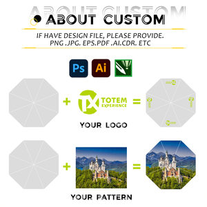 Parapluie promotionnel personnalisé avec impression intégrale, logo sur mesure, poignée en plastique, baleines en alliage, compact, portable, résistant à la pluie et au vent - Product Image 3