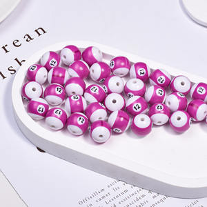 Mini cuentas de billar digitales mate, cuentas sueltas de acrílico con agujero recto, cadena de teléfono móvil DIY, accesorios de cuentas - Product Image 4