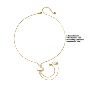 Collar con Colgante de Acero Inoxidable 316L con Baño de Oro PVD, Joyería Fina Sostenible y Resistente - Product Image 2