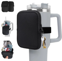 Étui de téléphone portable en néoprène avec logo personnalisé, double fermeture éclair, pour sport, avec porte-cartes, pochette pour écouteurs, étui pour smartphone, bandoulière, tour de cou