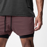 Shorts de course double couche en nylon pour hommes, séchage rapide, pour l'entraînement musculaire et le basketball – Bas de sport actifs