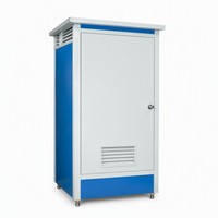 Toilettes publiques portables préfabriquées d'extérieur, à compartiment unique, design ventilé, étanches à la pluie, installation rapide, faible coût