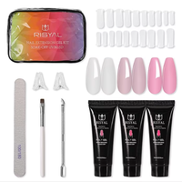 Vente en gros Ensemble de 9 pièces de Gel de gelée d'extension d'ongles UV professionnel transparent comme du cristal Gel d'allongement liquide solide