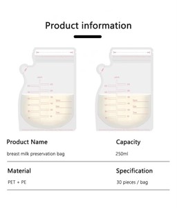 30 Pièces/Boîte, Sacs de <span class=keywords><strong>Congélation</strong></span> Réutilisables en Matériaux de Qualité Alimentaire avec Logo Personnalisé, Sacs de Stockage de <span class=keywords><strong>Lait</strong></span> <span class=keywords><strong>Maternel</strong></span> Préstérilisés Hygiéniquement pour l'Allaitement - Product Image 2