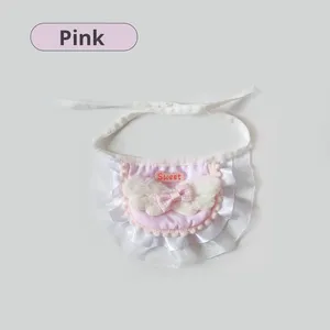 Bavoirs en dentelle pour animaux de compagnie de la série Forest Elf pour <span class=keywords><strong>chats</strong></span> et chiens, écharpe demi-cou, accessoires mignons en fibre de polyester <span class=keywords><strong>avec</strong></span> nœud et volants - Product Image 6