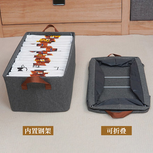 Clothing Organizer <b>Storage</b> <b>Box</b> Rectangle Large Capacity Steel Frame Support Foldable Wardrobe Closet Use - Product Image 4