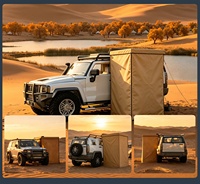 Tente latérale de camping portable pour voiture, abri de douche extérieur et vestiaire avec boîtier en aluminium pour SUV et fourgonnette