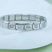 Hapiship Nouvelle Mode Original Marguerite Charmes Mignon Lettre Charme Liens Fit 9mm Bracelet En Acier Inoxydable Fabrication de Bijoux DJ126