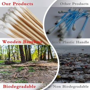 <span class=keywords><strong>สำลี</strong></span><span class=keywords><strong>ก้าน</strong></span>ไม้100ชิ้น/ถุงย่อยสลายได้ตามธรรมชาติย่อยสลายได้ตามธรรมชาติสำหรับทำความสะอาดหูแต่งหน้า - Product Image 6