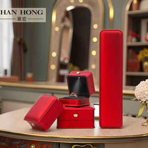 Wholesale Crown Modeling Lue <strong>Jewelry</strong> <strong>Box</strong> with Light Factory Handmade Red PU Leather Scatole Gioielli Con Led Personalizzate - Product Image 1