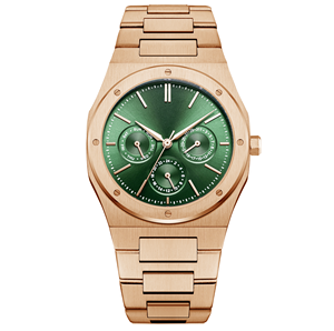 Custom Logo Fashion Design Three Eye Chronograph Japanese Quartz Ladi Watch Woman 