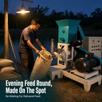 Machine à granulés d'aliments pour chiens, chats et volailles 40-60 kg/h 380V, extrudeuse multifonctionnelle pour aliments flottants pour poissons et crevettes