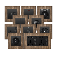 Interrupteur de lampe murale rétro Eu, point d'alimentation universel avec usb, prise murale USB couleur grain de bois fournitures électriques