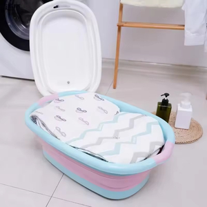 <span class=keywords><strong>Baignoire</strong></span> pliable pour bébé et animaux de compagnie, panier à linge pliable en plastique, seau multifonction pour trempage des pieds avec poignée, écologique - Product Image 1