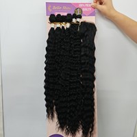 Extensions de Cheveux Synthétiques Ondulés avec Closure, 6 Pièces, pour Femmes, Vente en Gros Usine