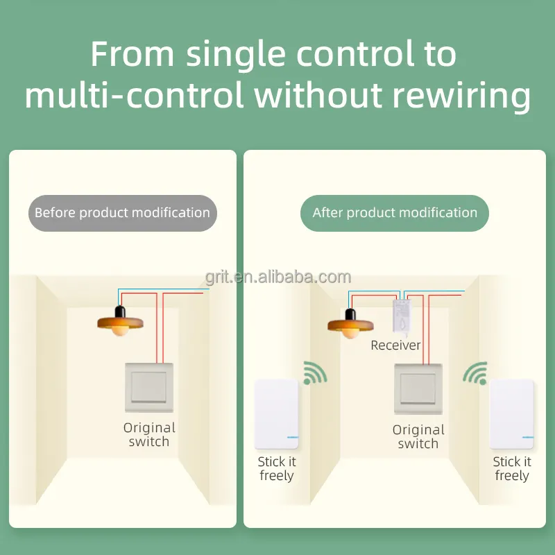Kit interruttore luce wireless da 600 piedi con telecomando senza mozzo a soffitto lampada a LED interruttori per luci