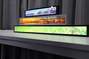 23.1 inch siêu rộng Kệ kỹ thuật số biển kéo dài thanh LCD hiển thị đám mây quảng cáo kim loại thủy tinh xây dựng 1 năm bảo hành - Product Image 3