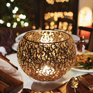 เชิงเทียนโลหะสไตล์ยุโรป ของตกแต่งบ้านแนวศิลปะสร้างสรรค์  ภาชนะใส่เทียนขนาดเล็ก โคมไฟสำหรับคริสต์มาส - Product Image 3