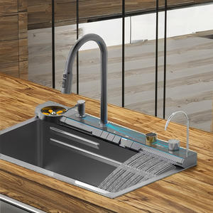 Oem fsh 2025 hiện đại đa chức năng 304 thép không gỉ vàng bồn rửa nhà bếp thông minh Vòi nước đôi bát máy rửa chén tương thích - Product Image 2