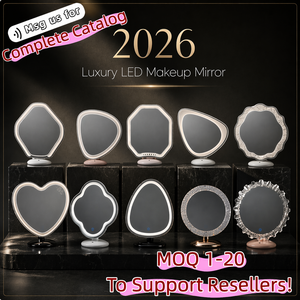 Grand miroir de maquillage <span class=keywords><strong>LED</strong></span> en forme d'arche pour <span class=keywords><strong>coiffeuse</strong></span>, rechargeable, à intensité tactile, 6 options de couleur de base - Product Image 2
