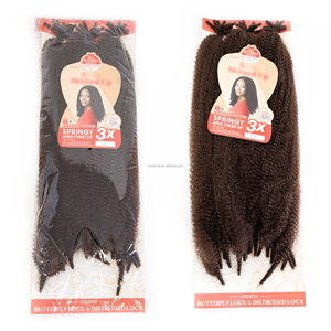 Cheveux synthétiques pour tresses afro twist, vente en gros d'usine, 24 pouces, élastiques, pré-gonflés, pour <span class=keywords><strong>dreadlocks</strong></span> artificielles - Product Image 1