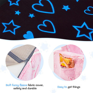 Canapé pliant pour enfants, siège en mousse rose, canapé de jeu pour enfants, 2 places avec accoudoirs, intérieur en tissu doux - Product Image 3