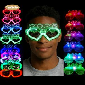 YACHEN 2026 New Year Eyeglasses Light-Up Toys Led Light <strong>Party</strong> <strong>Glasses</strong> Glowing Funny <strong>Party</strong> Novelty Favor for New Year <strong>Party</strong> Decor - Product Image 1