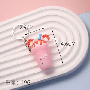 Llavero de lujo superventas con forma de taza de helado y té con leche, de PVC blando con impresión UV, diseño 3D, bonitos dijes de donut para bolso - Product Image 3