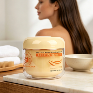 Masque capillaire à la kératine et à l'huile d'argan, traitement hydratant pour cheveux secs et abîmés, masque lissant anti-frisottis pour usage quotidien en salon - Product Image 5