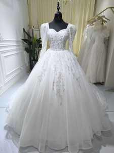 Robe de mariée de luxe S1362N, nouvelle version, style princesse, longue traîne, manches longues, perles lourdes, haute qualité, style féerique - Product Image 2