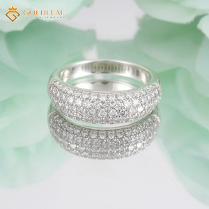 Goldleafgem Custom 925 Sterling Silver Classic Eternity Band Moissanite <b>Diamond</b> <b>Ring</b> Fine Jewelry Gift for Women - Product Image 2