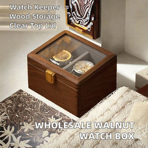 Factory Directly Wholesale Walnut Wood <b>Watch</b> Storage <b>Case</b> with Lid for Jewelry Storage and Organization By AALIYAN IMPEX - Product Image 2