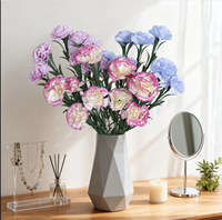 Bouquet de carnations artificielles en soie, arrangement floral fait main longue durée, centre de table pour salon, fournisseur fabricant