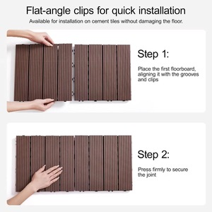 Planche de terrasse en WPC moderne à emboîtement, rectangulaire, double verrouillage, imperméable, imitation bois, panneau de revêtement composite pour extérieur - Product Image 2