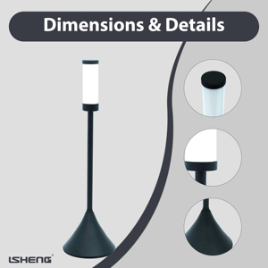 Lámpara de Escritorio de Hierro Más Vendida, Diseño Moderno de Base Cónica, LED Simple y Ecológico con Control Táctil para Iluminación Ambiental, Mesita de Noche, Hotel - Product Image 2