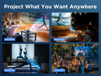 Ultra HD 4K Proyector portátil Beamer Pantalla inalámbrica Espejo Enfoque eléctrico Corrección automática Conectividad BT/WIFI Diseño portátil