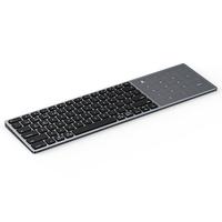 DUX DUCIS LK Pro Series Universal Dual-Mode Keyboard Nirkabel Berbahan Aluminium Alloy Dengan Panel Digital Sentuh (Hitam)