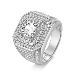 Nhẫn nam Hip Hop mạ vàng 18K, đá Moissanite Starlight 2 carat, kiểu cài móng, chứng nhận GTC, bạc 925, trang sức cao cấp dành cho đám cưới - Product Image 5