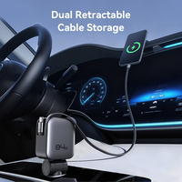 Chargeur de voiture 4-en-1 84W PD 3.0 avec câbles rétractables 2 USB + USB-C, commande en gros ODM/OEM pour logo personnalisé
