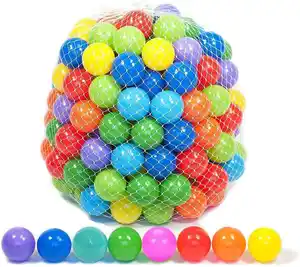 6 colores ftalato libre de Bpa a prueba de aplastamiento plástico elástico océano bola niños Pit bolas jugar bolas para niños Piscina