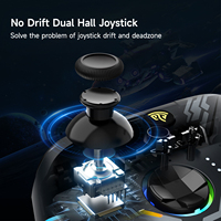 RGB ışık ve salon joystick ile EasySMX X15 PC denetleyici salonu tetikleyiciler, 2.4GHz kablosuz/mavi diş/kablolu gamepad