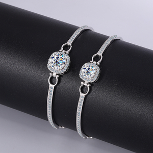Hot Sterling Fine Jewelry 925 Silver <strong>Infinity</strong> <strong>Bracelet</strong> with 1ct Moissanite Diamond <strong>Bracelet</strong> Light Luxury Gift for Men Women Gift - Product Image 3