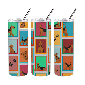 Airedale Terrier แก้วสเตนเลสสตีลทรงผอมจำนวนมาก - Product Image 2