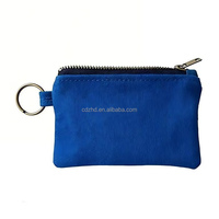 Dompet Gantungan Kunci Kanvas Grosir Logo Kustom Tas Kanvas Mini Resleting Tas Kanvas Mini Biru Kustom Tas Koin Gantungan Kunci