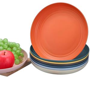 Assiette à dîner écologique en paille de blé, plateau à fruits et en-cas en plastique de qualité alimentaire - Product Image 4