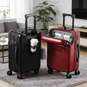 Multifunctional Modern Portable Front-opening Pocket Smart Charging USB Cup Holder ABS+PC Spinner 20-inch Boarding Travel - Product Image 1