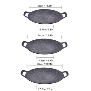 Grilling Korean <strong>Grill</strong> <strong>Pan</strong> Nonstick Round BBQ Griddle Compatible for Induction/Gas Stove/Electric Cooktop - Product Image 2