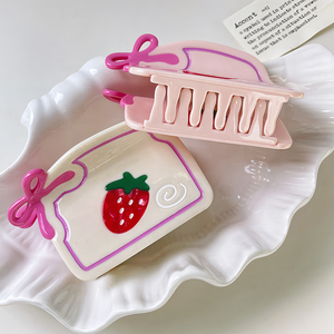 Élégant français 8.1cm acétate cheveux griffes européen et américain fleur papillons ornements filles pinces à cheveux - Product Image 4