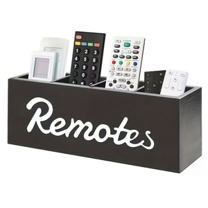 Soporte de pared para control remoto de TV de madera maciza, estante de almacenamiento para revistas y periódicos, organizador de artículos diversos - Product Image 4